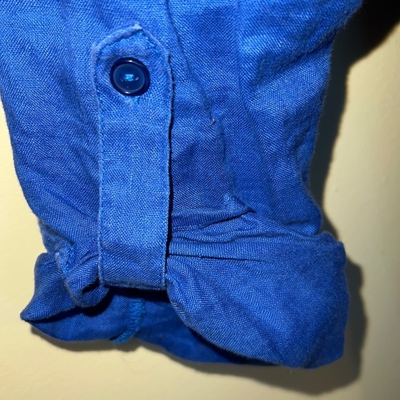 For Cynthia Royal Blue Linen Tunic - Picture 2 of 9